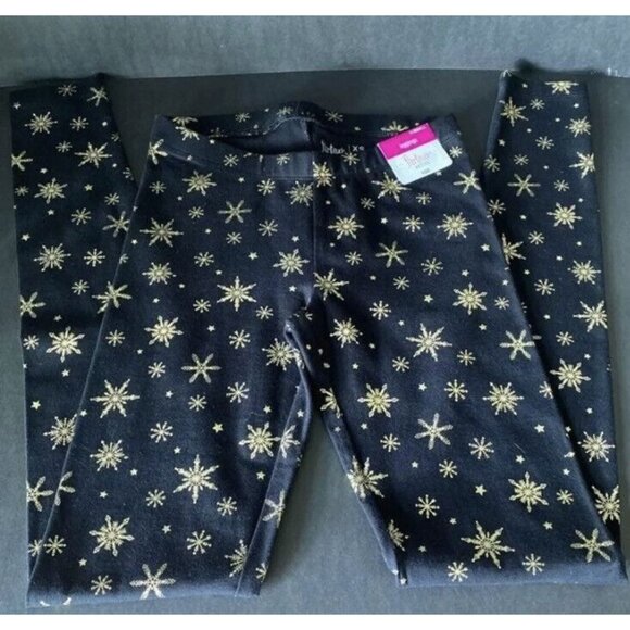 Flirtitude Active Leggings Women’s Size X-Small XS Snowflakes Gold Shiny NWT - Picture 2 of 6